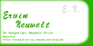 ervin neuwelt business card